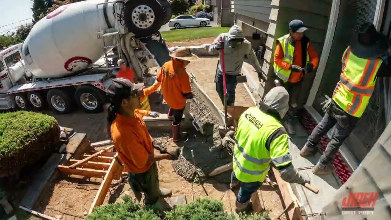 Concrete Driveway and Retaining Wall Job in Everett