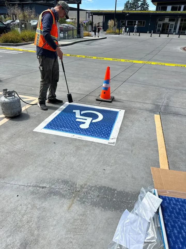ADA compliant parking lot striping