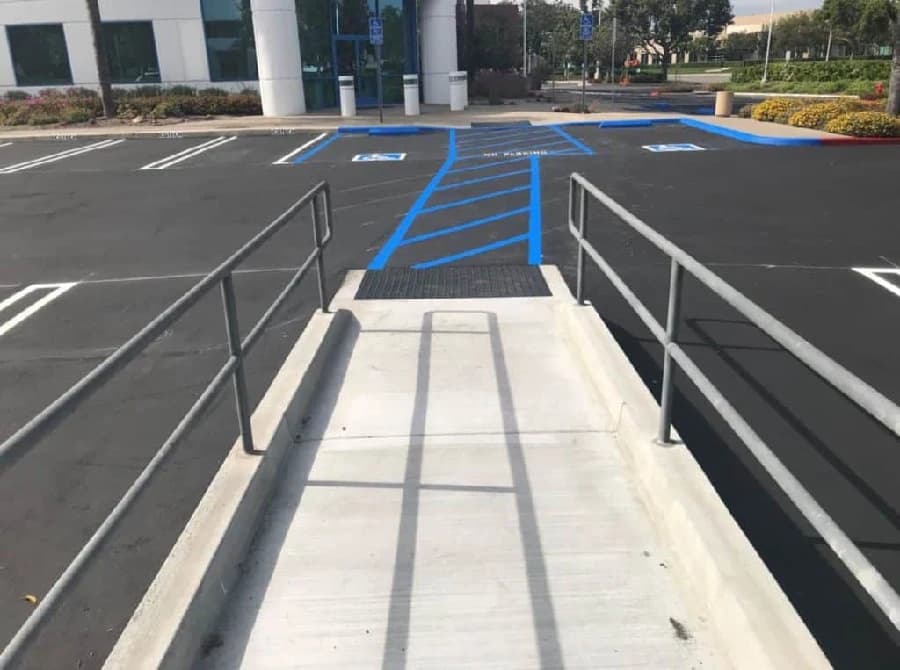 ADA compliant wheelchair ramp installation