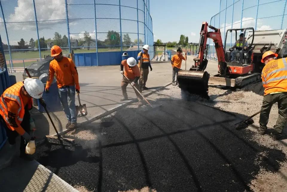 Asphalt paving process from Jireh project photography