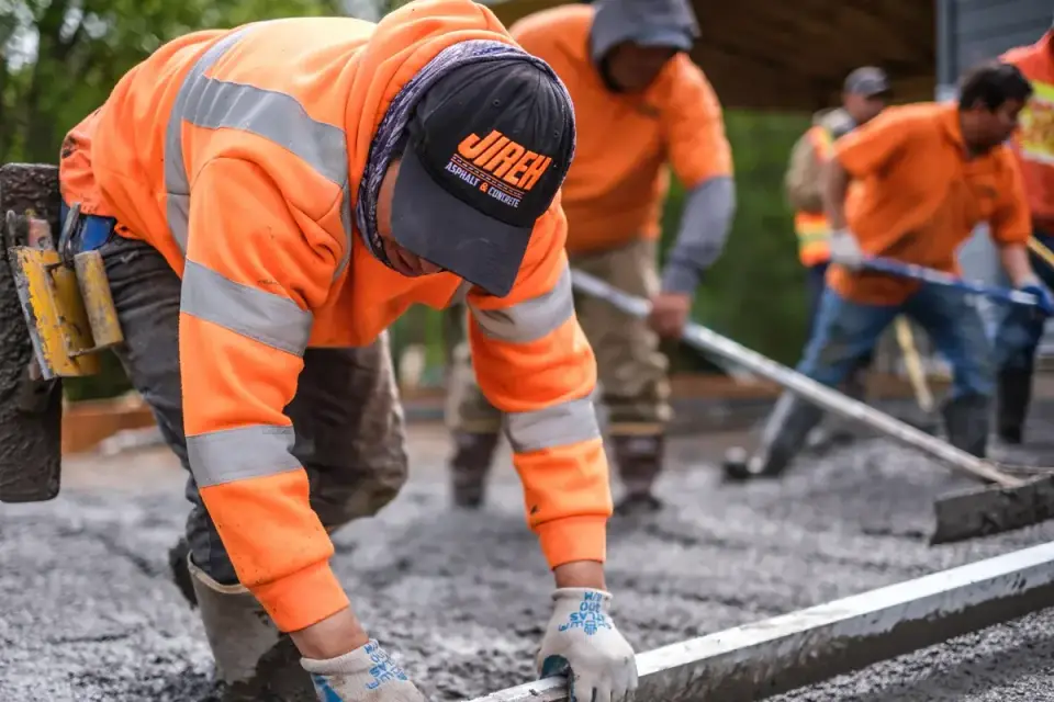 Professional concrete installation process in Washington