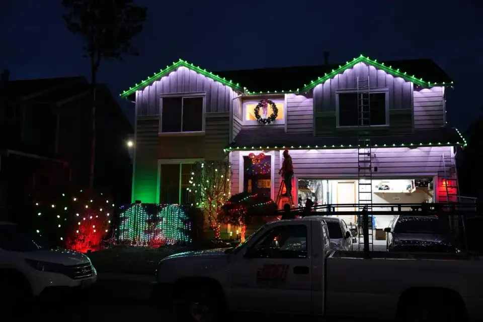 Professional holiday lights installation