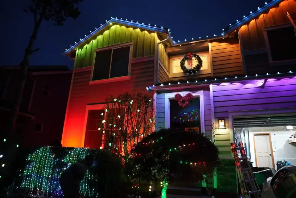 Custom LED holiday lights display