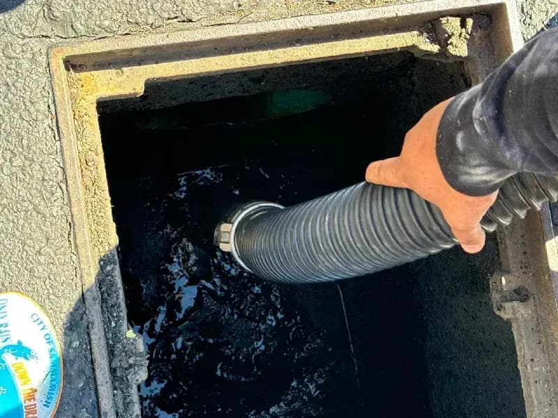 Before catch basin cleaning