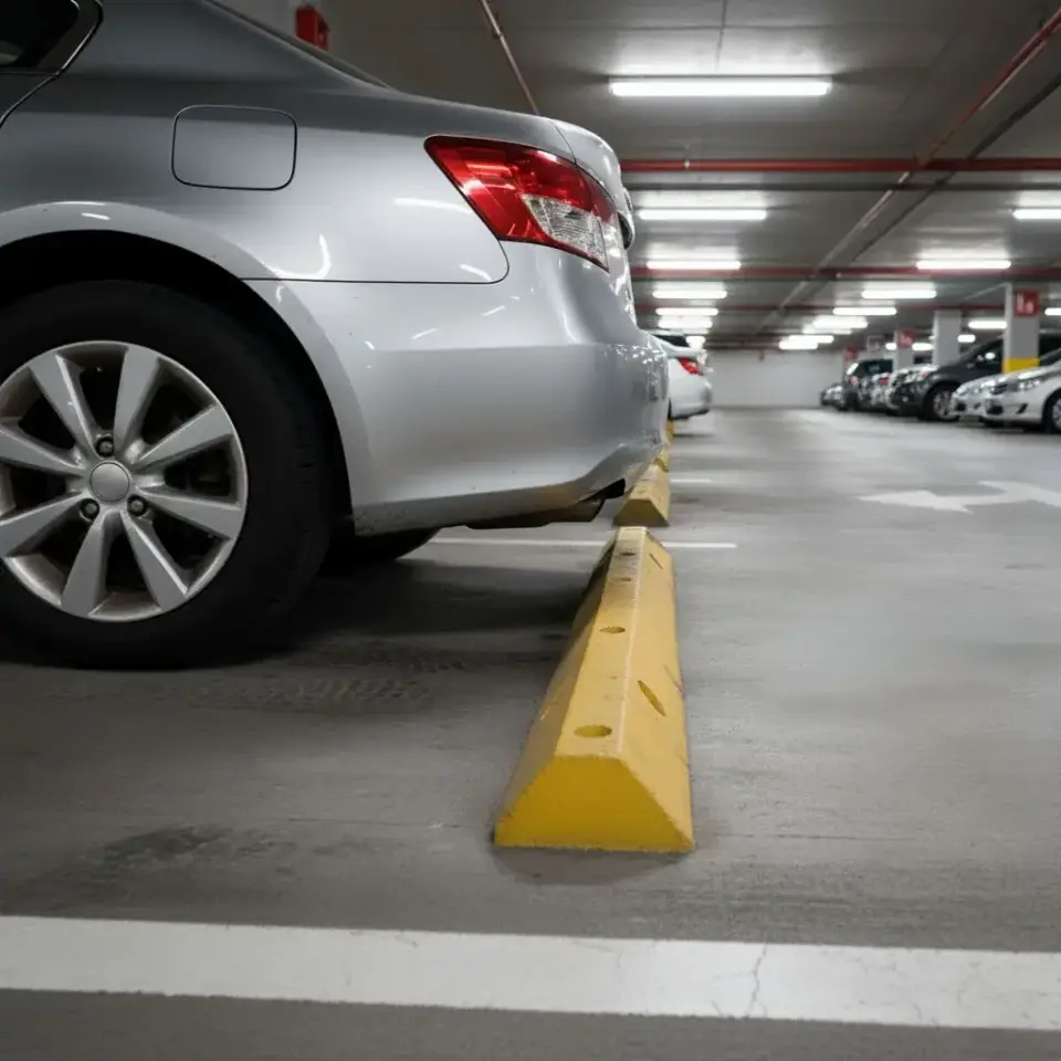 Parking lot wheel stops installation in Everett Washington