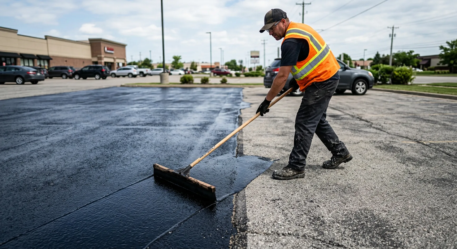 Professional sealcoating application
